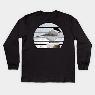 Willow Tit Bird Illustration Kids Long Sleeve T-Shirt